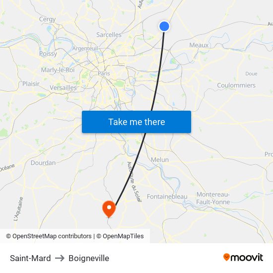 Saint-Mard to Boigneville map