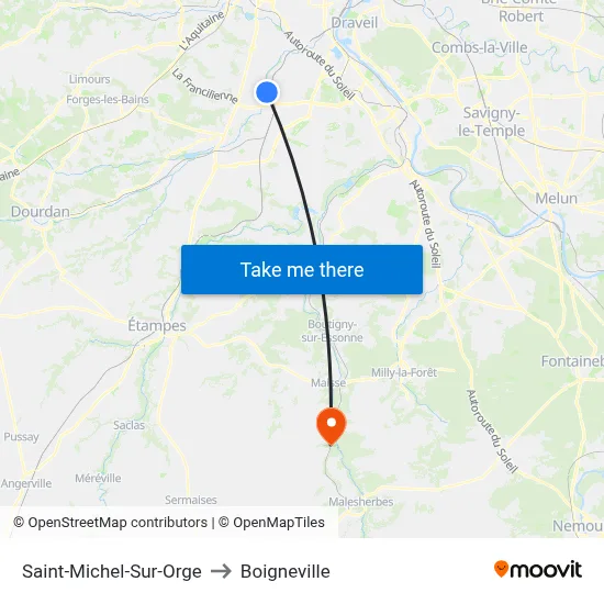 Saint-Michel-Sur-Orge to Boigneville map