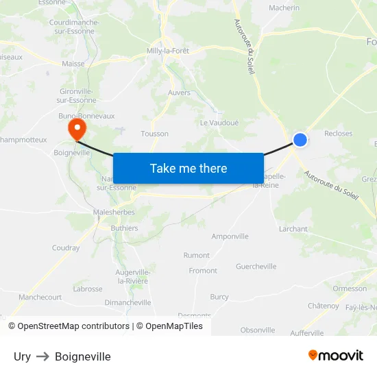 Ury to Boigneville map