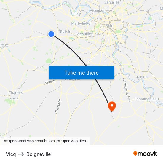 Vicq to Boigneville map