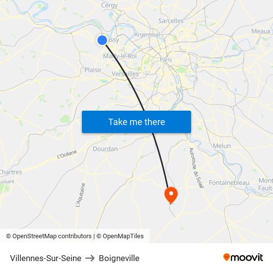 Villennes-Sur-Seine to Boigneville map