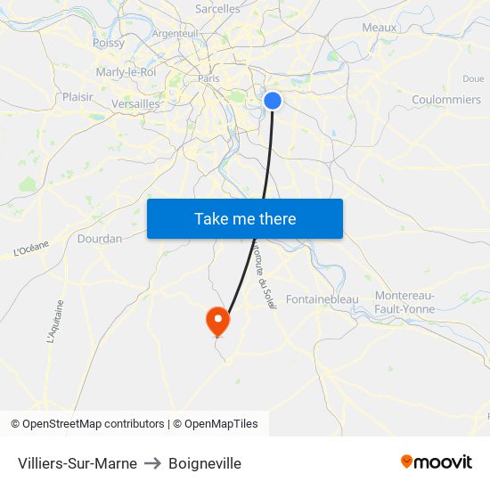 Villiers-Sur-Marne to Boigneville map