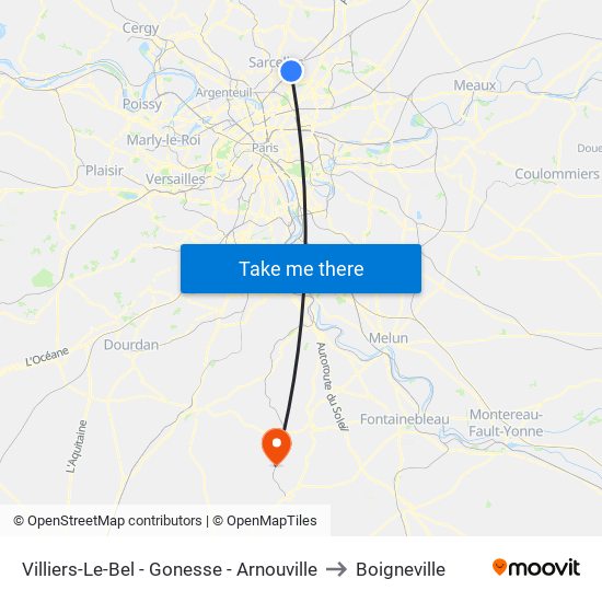 Villiers-Le-Bel - Gonesse - Arnouville to Boigneville map