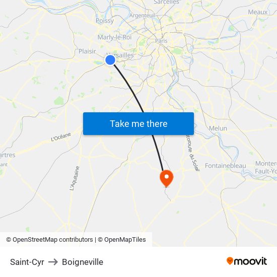 Saint-Cyr to Boigneville map