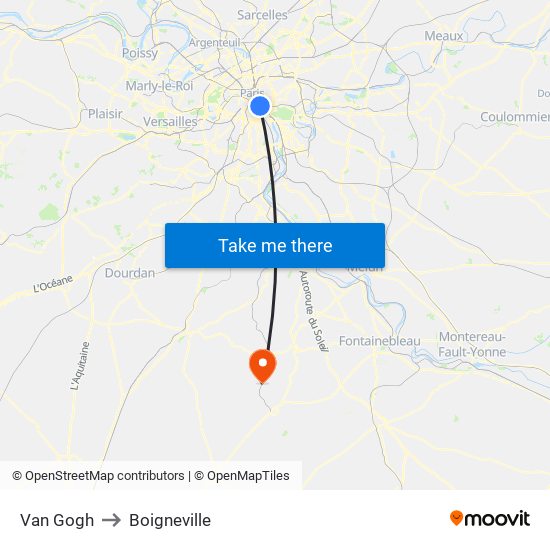 Van Gogh to Boigneville map