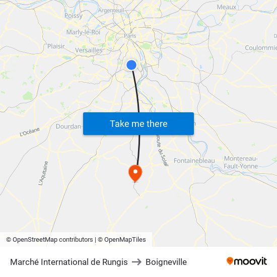 Marché International de Rungis to Boigneville map
