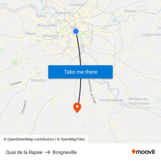 Quai de la Rapée to Boigneville map