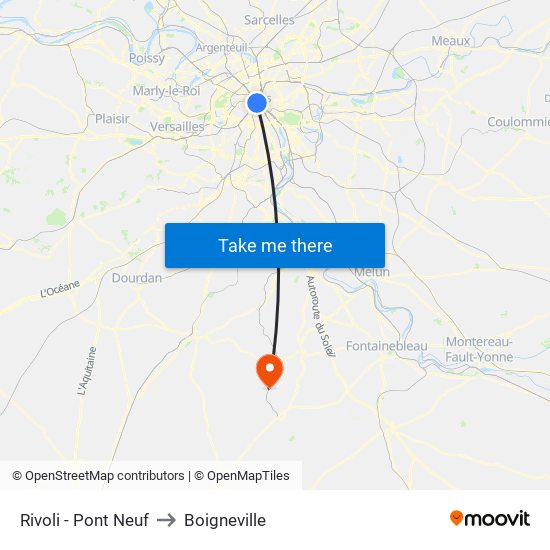 Rivoli - Pont Neuf to Boigneville map