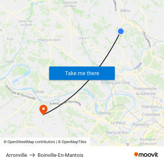 Arronville to Boinville-En-Mantois map