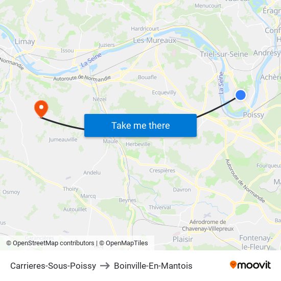 Carrieres-Sous-Poissy to Boinville-En-Mantois map