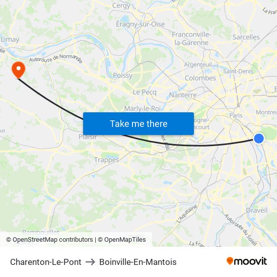 Charenton-Le-Pont to Boinville-En-Mantois map