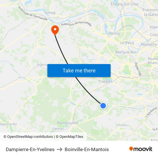 Dampierre-En-Yvelines to Boinville-En-Mantois map