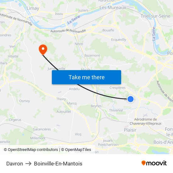 Davron to Boinville-En-Mantois map