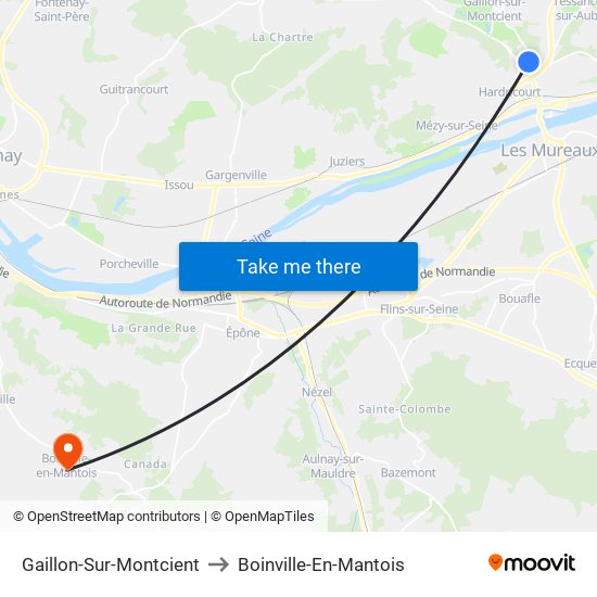 Gaillon-Sur-Montcient to Boinville-En-Mantois map