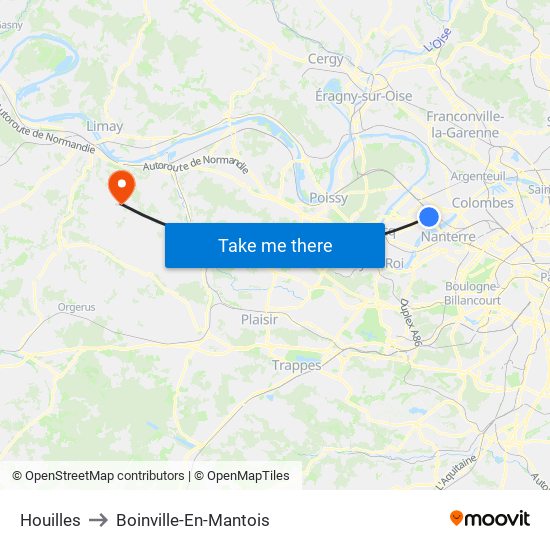 Houilles to Boinville-En-Mantois map