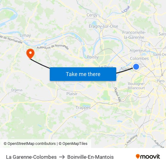 La Garenne-Colombes to Boinville-En-Mantois map