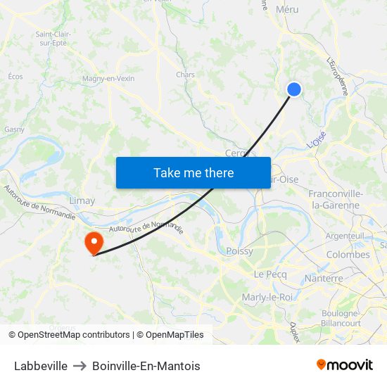 Labbeville to Boinville-En-Mantois map