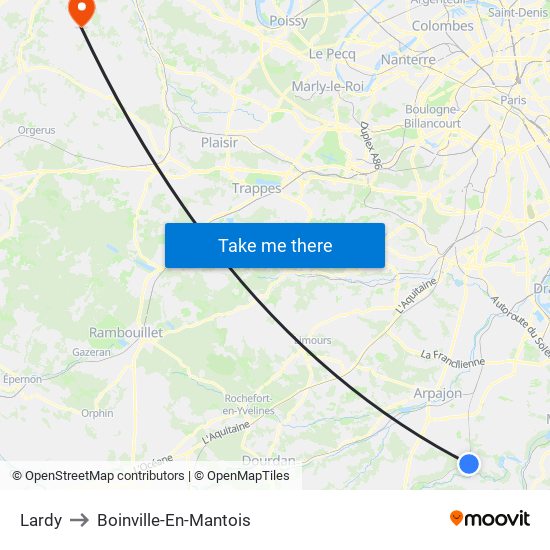 Lardy to Boinville-En-Mantois map