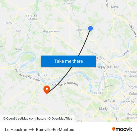 Le Heaulme to Boinville-En-Mantois map