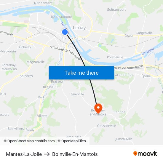 Mantes-La-Jolie to Boinville-En-Mantois map