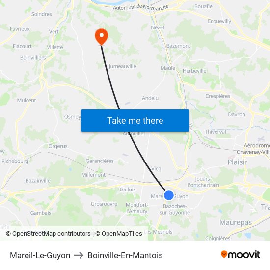 Mareil-Le-Guyon to Boinville-En-Mantois map