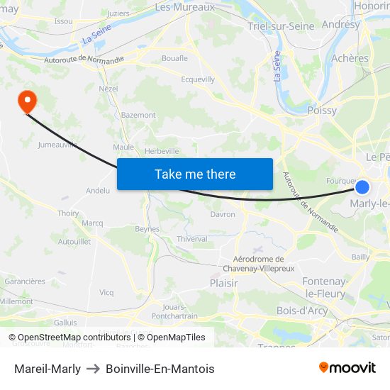 Mareil-Marly to Boinville-En-Mantois map