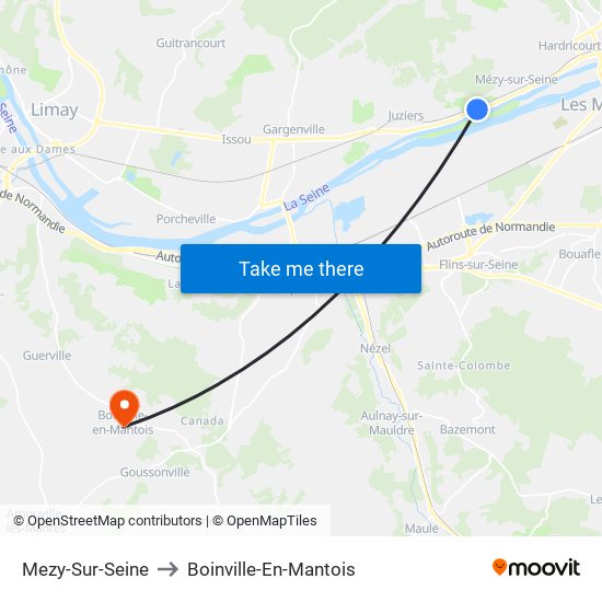 Mezy-Sur-Seine to Boinville-En-Mantois map