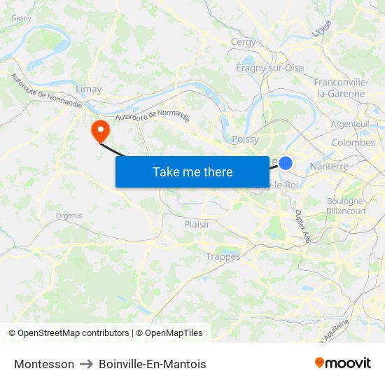 Montesson to Boinville-En-Mantois map