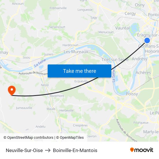 Neuville-Sur-Oise to Boinville-En-Mantois map