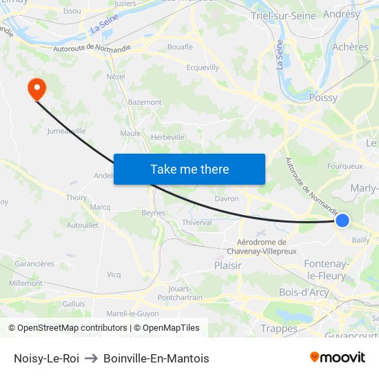 Noisy-Le-Roi to Boinville-En-Mantois map