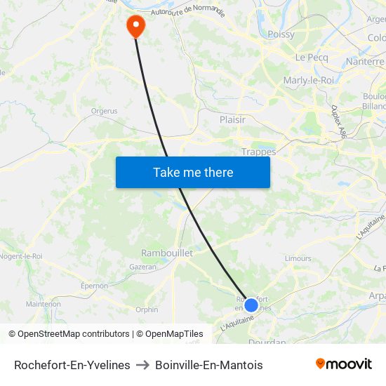 Rochefort-En-Yvelines to Boinville-En-Mantois map