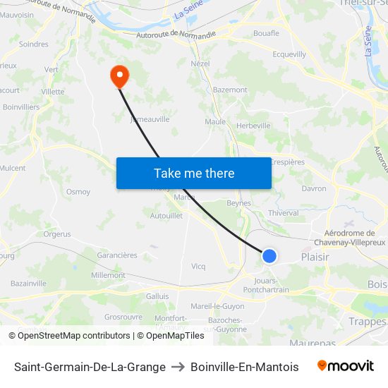 Saint-Germain-De-La-Grange to Boinville-En-Mantois map
