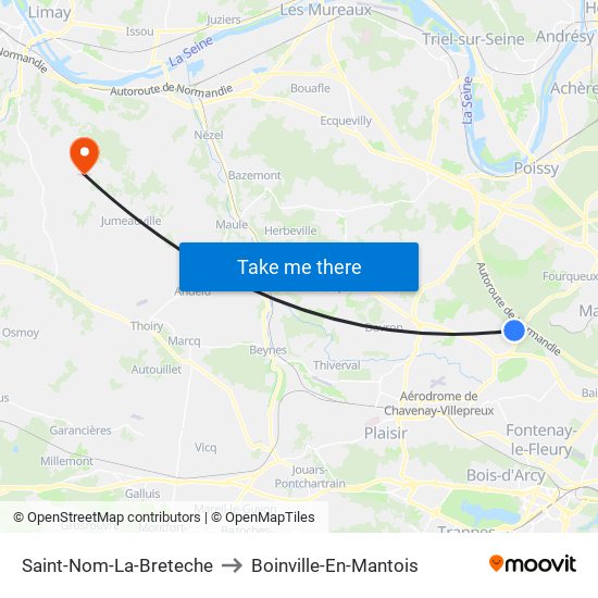 Saint-Nom-La-Breteche to Boinville-En-Mantois map