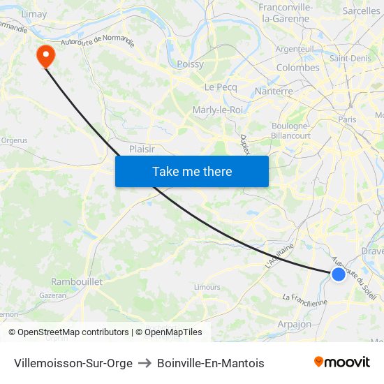 Villemoisson-Sur-Orge to Boinville-En-Mantois map