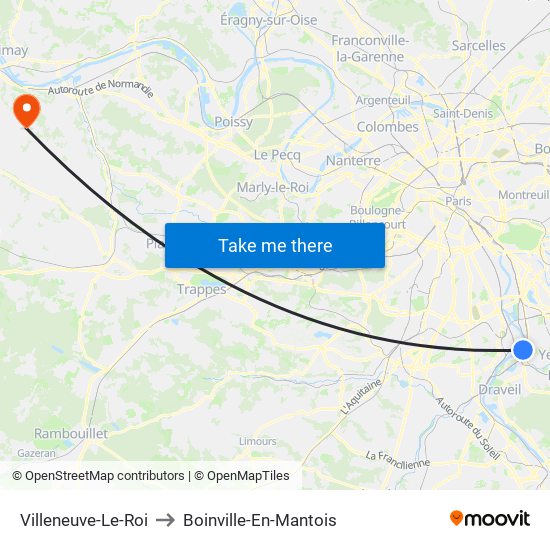 Villeneuve-Le-Roi to Boinville-En-Mantois map