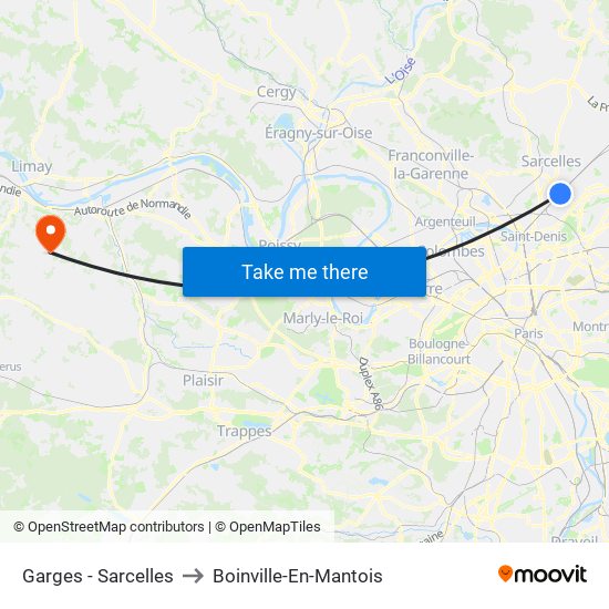 Garges - Sarcelles to Boinville-En-Mantois map