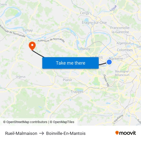 Rueil-Malmaison to Boinville-En-Mantois map