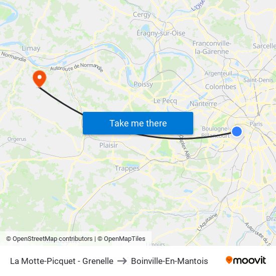 La Motte-Picquet - Grenelle to Boinville-En-Mantois map