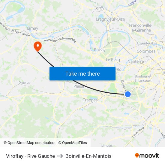 Viroflay - Rive Gauche to Boinville-En-Mantois map