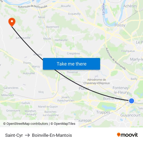 Saint-Cyr to Boinville-En-Mantois map