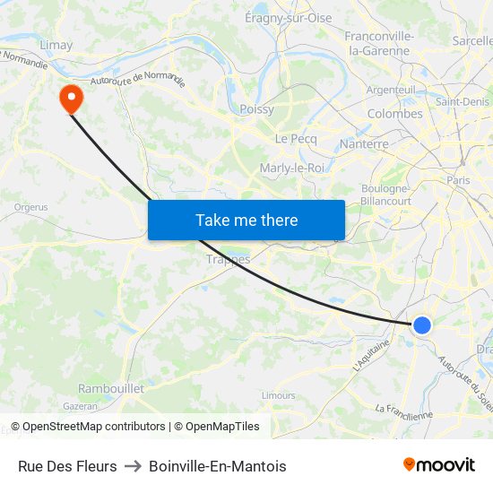 Rue Des Fleurs to Boinville-En-Mantois map