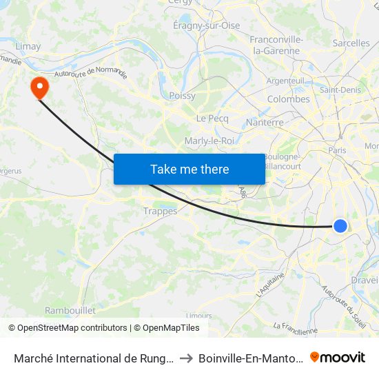 Marché International de Rungis to Boinville-En-Mantois map