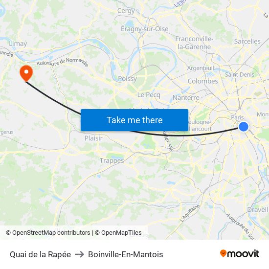 Quai de la Rapée to Boinville-En-Mantois map