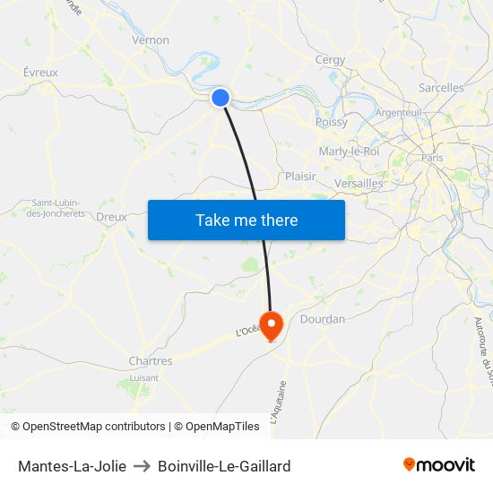 Mantes-La-Jolie to Boinville-Le-Gaillard map