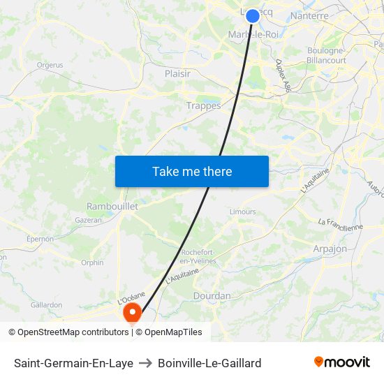 Saint-Germain-En-Laye to Boinville-Le-Gaillard map