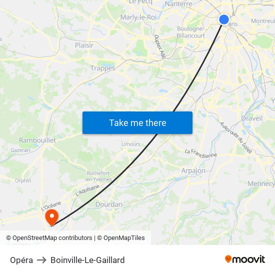 Opéra to Boinville-Le-Gaillard map