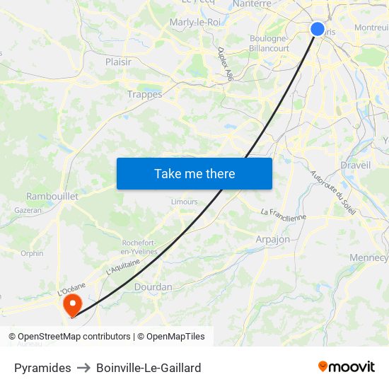 Pyramides to Boinville-Le-Gaillard map