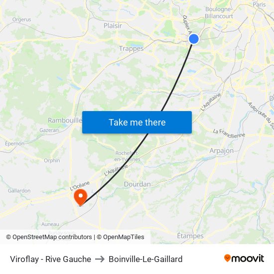 Viroflay - Rive Gauche to Boinville-Le-Gaillard map