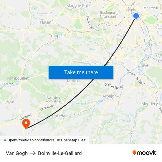 Van Gogh to Boinville-Le-Gaillard map