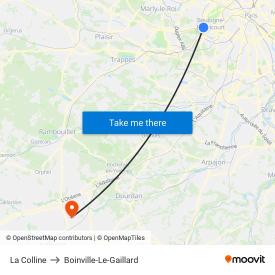 La Colline to Boinville-Le-Gaillard map